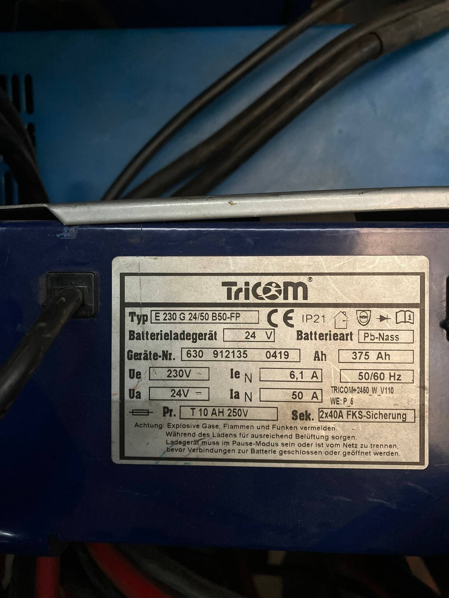 Tricom Futur Smart 24V/50A Tricom 24V/50A Futur Smart | Forklift Focus